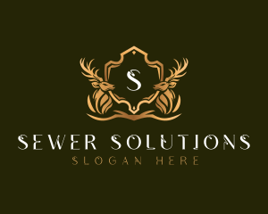 Elegant Deer Shield logo design