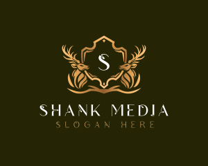 Elegant Deer Shield logo design