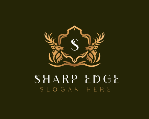 Elegant Deer Shield logo design