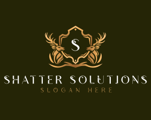 Elegant Deer Shield logo design