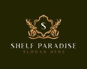 Elegant Deer Shield logo design