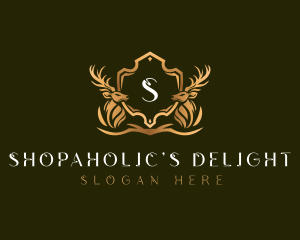 Elegant Deer Shield logo design