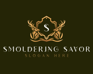 Elegant Deer Shield logo design