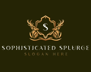 Elegant Deer Shield logo design