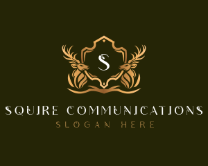 Elegant Deer Shield logo design