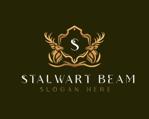 Elegant Deer Shield logo design