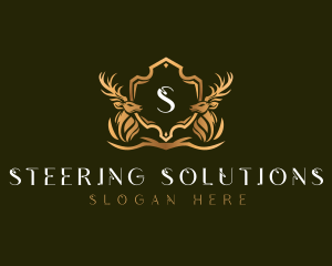 Elegant Deer Shield logo design