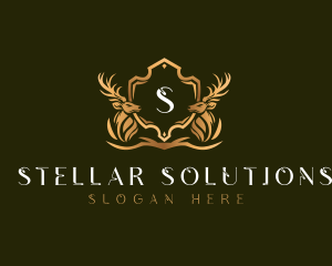 Elegant Deer Shield logo design