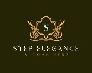 Elegant Deer Shield logo design