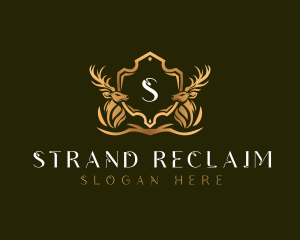 Elegant Deer Shield logo design