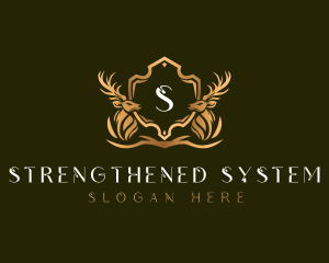 Elegant Deer Shield logo design