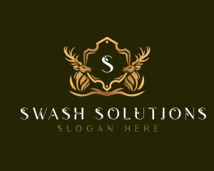 Elegant Deer Shield logo design