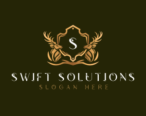 Elegant Deer Shield logo design