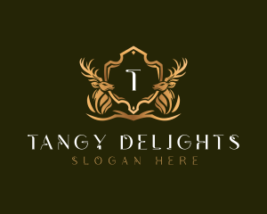 Elegant Deer Shield logo design