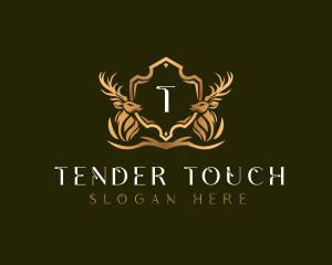 Elegant Deer Shield logo design