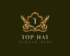 Elegant Deer Shield logo design