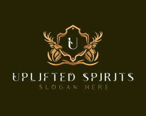 Elegant Deer Shield logo design