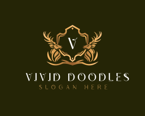 Elegant Deer Shield logo design