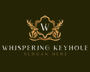 Elegant Deer Shield logo design