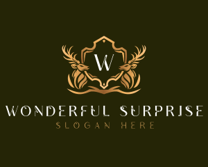 Elegant Deer Shield logo design