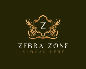 Elegant Deer Shield logo design