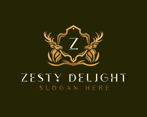 Elegant Deer Shield logo design