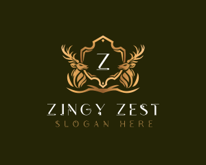 Elegant Deer Shield logo design