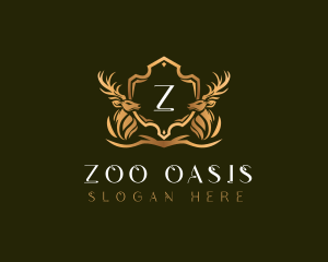 Elegant Deer Shield logo design