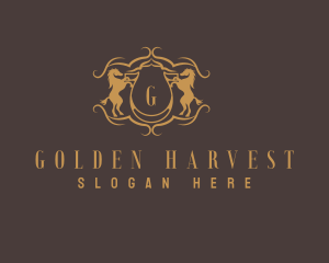 Golden Horse Crest logo design