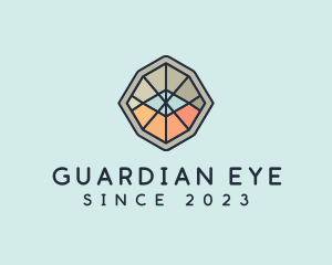 Geometric Multicolor Eye  logo design