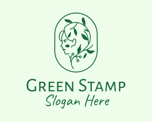 Green Eco Lady  logo design