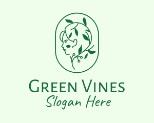 Green Eco Lady  logo design