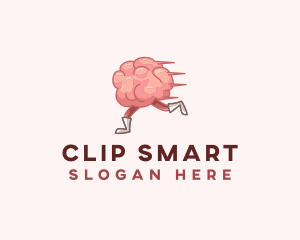 Psychology Running Brain logo design