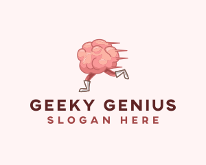 Psychology Running Brain logo design