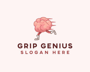 Psychology Running Brain logo design