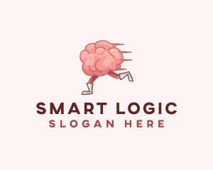 Psychology Running Brain logo design