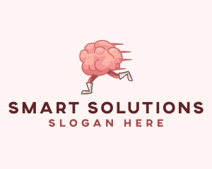 Psychology Running Brain logo design