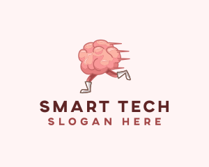 Psychology Running Brain logo design