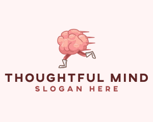 Psychology Running Brain logo design