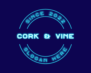 Blue Neon Badge logo design