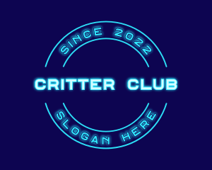 Blue Neon Badge logo design