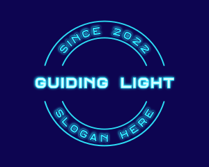 Blue Neon Badge logo design