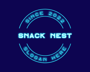 Blue Neon Badge logo design