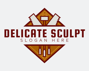 Saw Mallet Woodwork Tools logo design