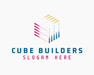 Pixel Cube Tech Developer logo design