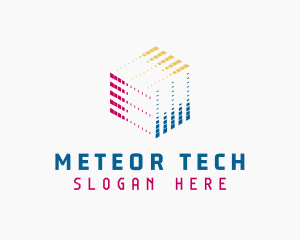 Pixel Cube Tech Developer logo design