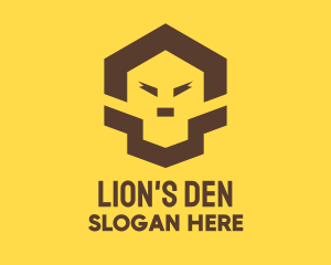 Geometric Lion Face logo design