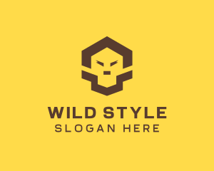 Geometric Lion Face logo design