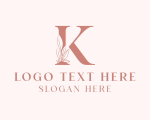 Elegant Leaves Letter K logo