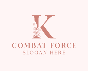 Elegant Leaves Letter K logo